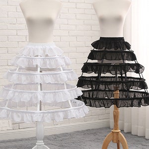 Schwarzer Käfig Petticoat,Braut Chiffon regulierter Crinoline,Rüschen Kleid Kurze Unterrock, langer Rock Bild 1