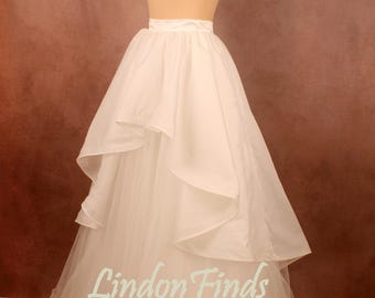 Ivory Tulle Skirt, Organza Wedding Prom Skirt