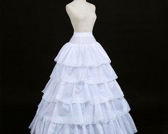 Zwart-wit Petticoat / 5 Tier Petticoat / Bruid Petticoat / Bruiloft Petticoat / Lange Petticoat / Jurk Petticoats / Stretchy Waist Control