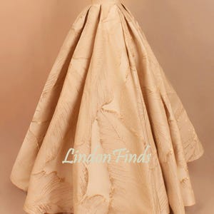 Champagne Jacquard satin wedding skirt,floor length prom skirt,a line party gown skirt,birthday women skirt