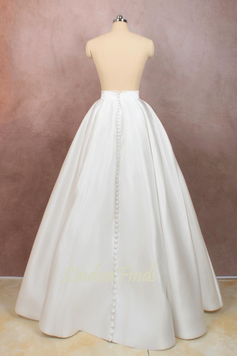 Elfenbein Satin Hochzeit Rock, handgemachte volle Braut Abschlussball Röcke Bild 3