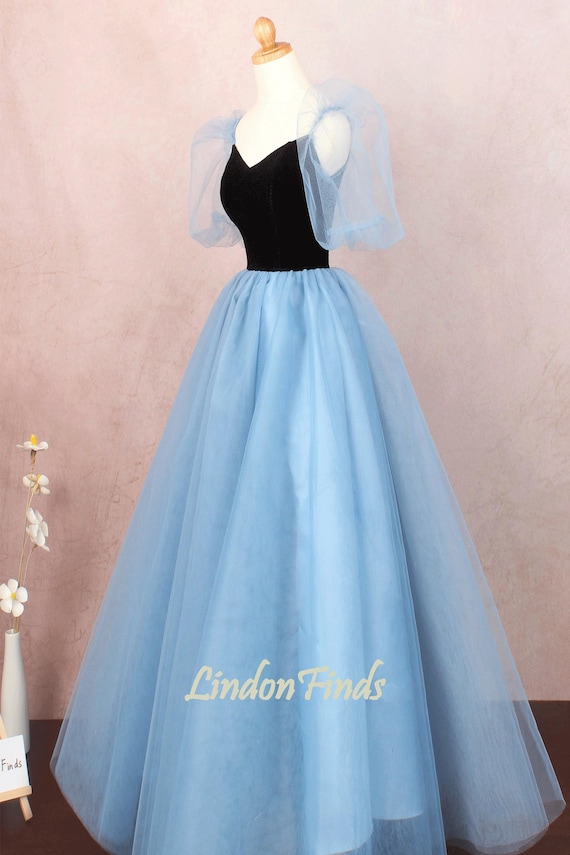 french blue silk dress Zapakasa Women Sparkly Grey Blue Mermaid Ruffles Prom Dress Sweetheart  Corset Formal Dress with Slit main image 1