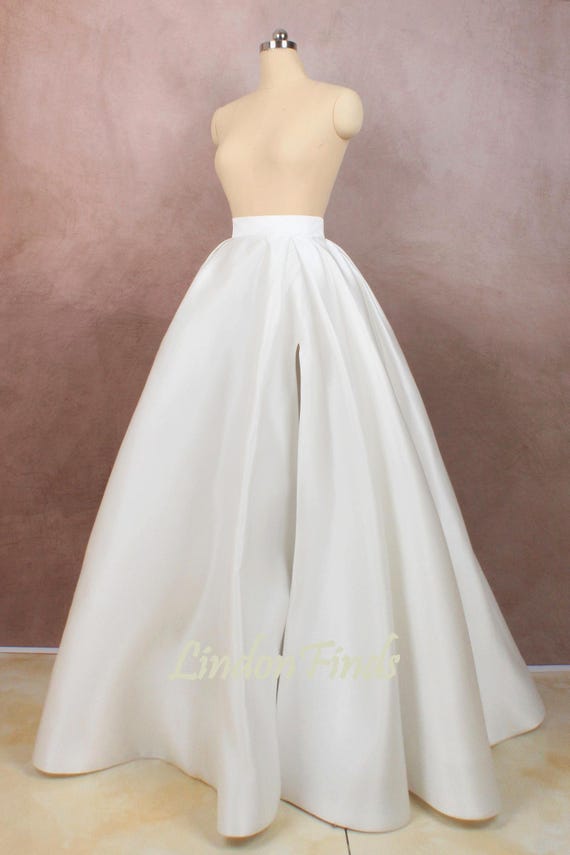 Ivory Satin Wedding Skirt, Handmade Full Bridal Prom Skirts