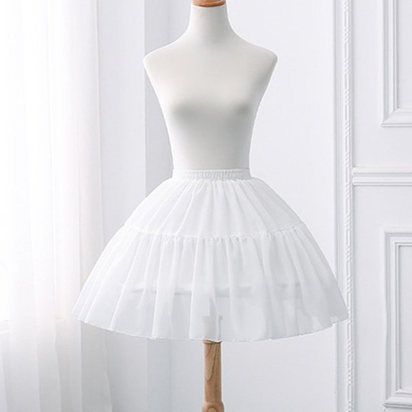 Ivory chiffon Petticoat,Bridal Short Crinoline,Cosplay Prom Dress Short Underskirt, Puffy Skirt