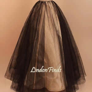 Black tulle Jacquard satin skirt,fairy prom skirt,custom skirts full dance skirt formal skirt for women
