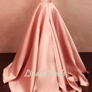 Pink Stretch satin prom skirt,bridesmaid dress custom skirt,wedding skirt,prom dress maxi skirt formal for women