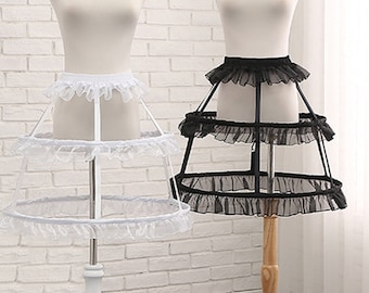 Black chiffon Petticoat,Lolita Crinoline,Cosplay Prom Dress chiffon Underskirt, Puffy Skirt