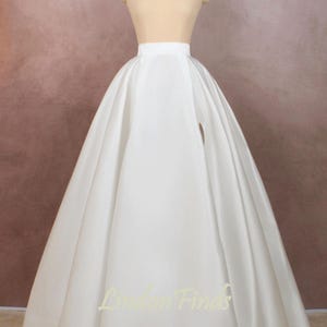 Elfenbein Satin Hochzeit Rock, handgemachte volle Braut Abschlussball Röcke Bild 2