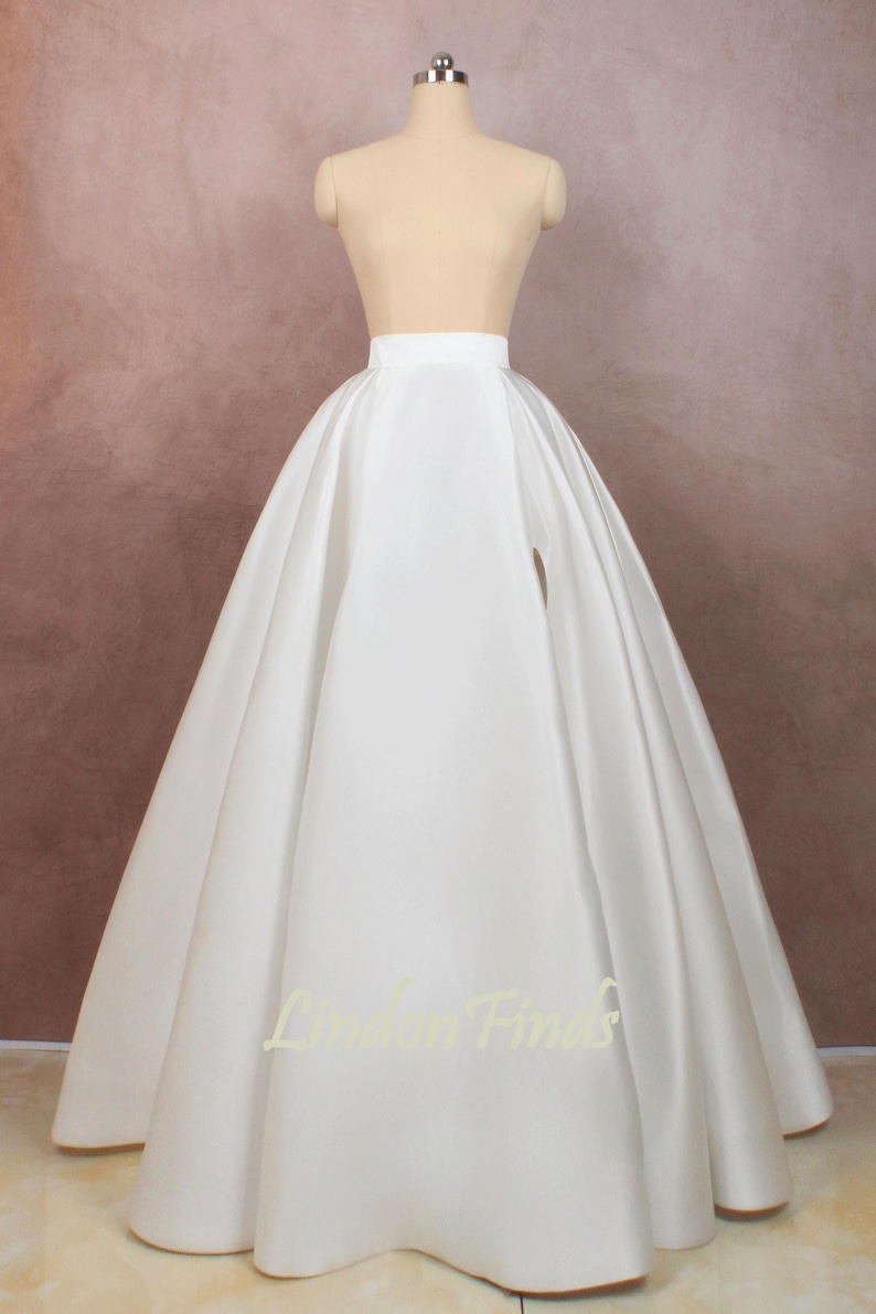 Elfenbein Satin Hochzeit Rock, handgemachte volle Braut Abschlussball Röcke Bild 2