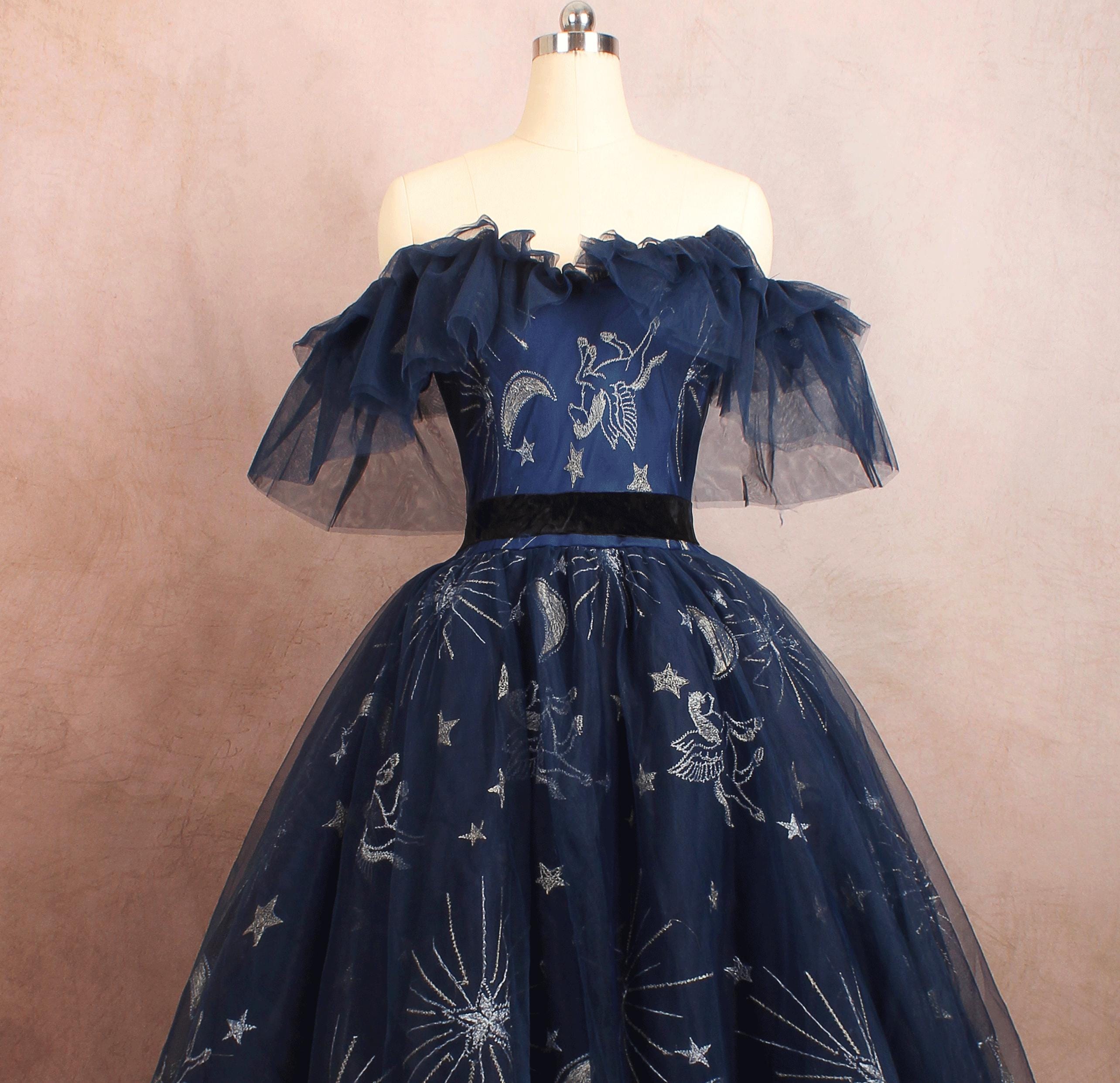 navy blue dress with black lace Lady Black Tie - Reyna Dress - Navy Blue