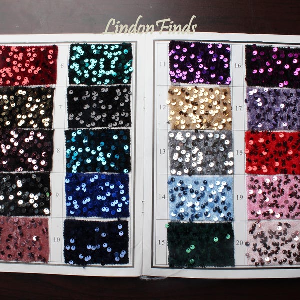 Selección de color de lentejuelas, color personalizado para vestido de baile.