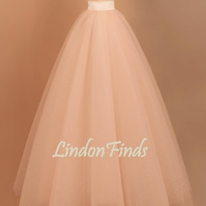 Pink tulle bridal party skirt,wedding skirt,photoshoot gown skirt,formal tulle skirt,evening