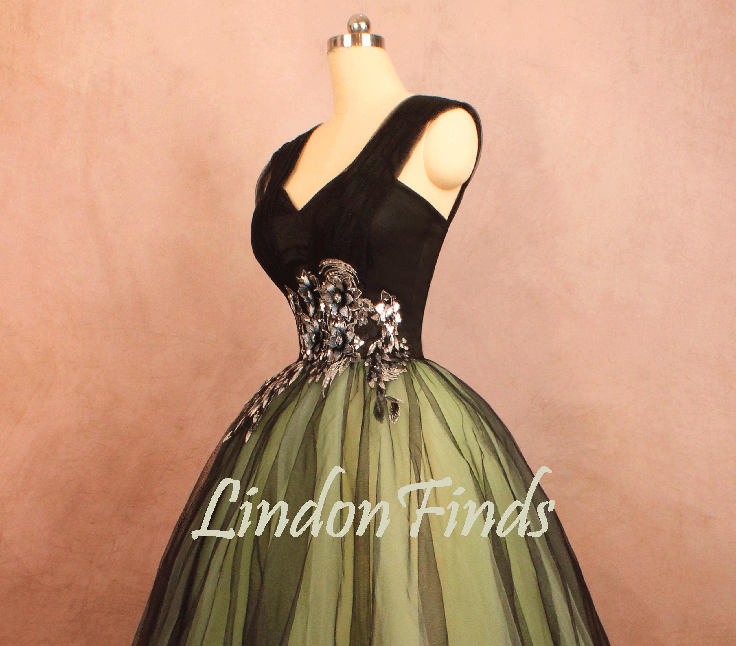 green and black princess dress Luxury Green Flower Girl Dresses Feathers Ball Gown for Princess J007