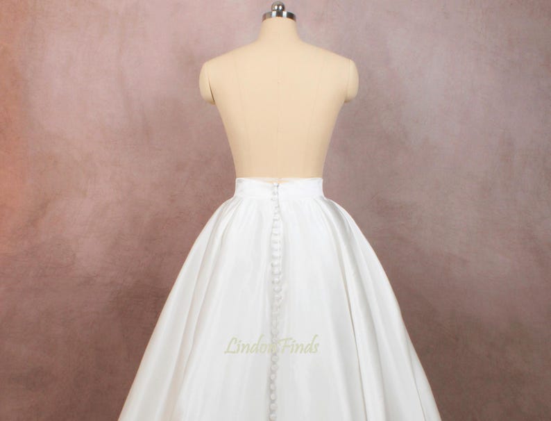 Elfenbein Satin Hochzeit Rock, handgemachte volle Braut Abschlussball Röcke Bild 4
