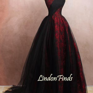 Black tulle prom dress Printed satin a line formal dress,Strapless party gown sleeveless bridal gown