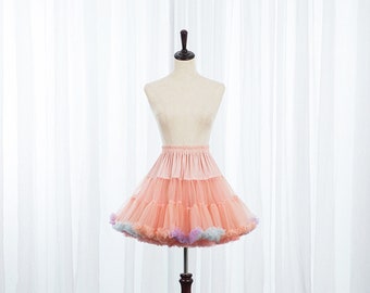 Rosa Kurz Tüll Ballkleid 50er Jahre Vintage Short Lolita Petticoat Unterrock Tutu Rockabilly Rock Crinoline Slip