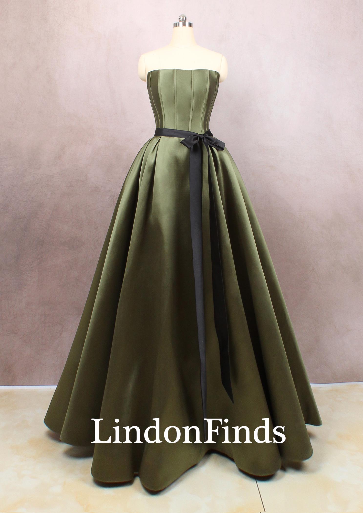 dark olive green dress BABARONI BABARONI Tulle Satin Homecoming Dresses A-line Off-the-shoulder Pleated, Olive Green / US0 Product Code Baltic Born Womens Katelyn Velvet