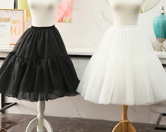 Black Organza Petticoats,Lolita Fluffy Petticoat, 2 layer Organza Petticoat, A-line Lolita Petticoat