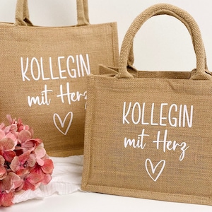 Abschiedsgeschenk Kollegin mit Herz Tasche, Geschenk Chefin Abschied, Jobwechsel, Geschenkidee Ausstand, Rente Frau, Ruhestand, Geburtstag