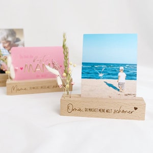 Oma Geschenk Geburtstag , Bilderleiste Holz Geburtstag, Kartenhalter Geburtstagsgeschenk, Muttertagsgeschenk Mama, Fotoleiste, Bilderrahmen