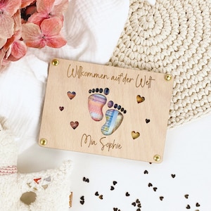 Geldgeschenk Geburt Baby, Karte zur Geburt, Geschenk Neugeborenes, Geburtskarte Babygeschenke Geld, Babykarte personalisiert, Postkarte