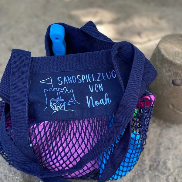 Sandspielzeug Tasche, Netzbeutel Sandtasche, Beutel Wasserspielzeug, Netztasche Sandkasten, Buddeltasche, Spielzeugtasche Kinder