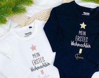 Mein erstes Weihnachten Baby Body, Weihnachtsoutfit Baby, Babybody Weihnachten, Weihnachtsbody Strampler, Bodysuit