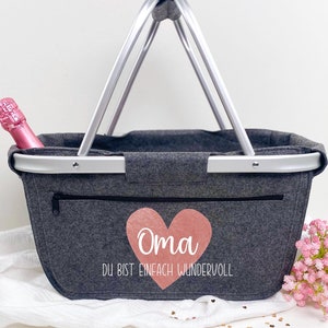 Einkaufskorb Oma Geschenk Geburtstag, personalisierter Korb, Geburtstagsgeschenk beste Oma, Muttertag, Muttertagsgeschenk, Uroma
