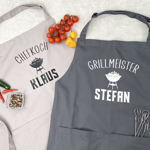 Grillschürze Männer Geschenk Vatertag, Vatertagsgeschenk Schürze personalisiert, Geburtstagsgeschenk Mann Grill, Kochschürze, Küchenschürze