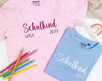 Schulkind 2024 T-Shirt, Geschenk Einschulung Tshirt, Shirt Schulanfang erste Klasse,Schulstart Mädchen, Geschenkidee erster Schultag Junge