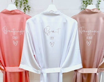 Morgenmantel Braut, JGA Frauen, Junggesellenabschied, Geschenk Braut Mantel, Bride to be Bademantel, Kimono Hochzeit, Brautjungfern