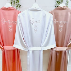 Morgenmantel Braut, JGA Frauen, Junggesellenabschied, Geschenk Braut Mantel, Bride to be Bademantel, Kimono Hochzeit, Brautjungfern
