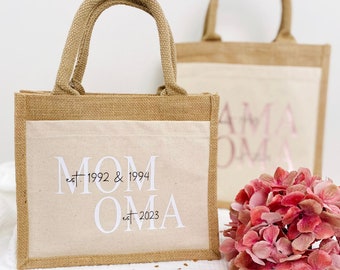 Geschenk Oma Geburtstag, Muttertag Jutetasche | Geschenkidee Muttertagsgeschenk Oma Tasche, Geburtstagsgeschenk, Schwangerschaft verkünden