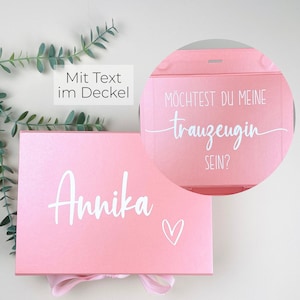 Trauzeugin fragen Box | Willst du meine Trauzeugin sein | Geschenkbox Brautjungfer personalisiert | Magnetbox Geschenk mit Namen