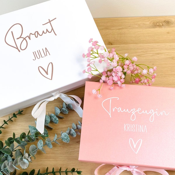 Geschenkbox Hochzeit, Geschenk personalisiert JGA, Überraschung für die Braut, Trauzeugin, Brautjungfern - Geschenkverpackung | Box