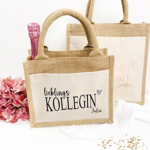 Abschiedsgeschenk Kollegin, Geschenk Kollegin Abschied, Geburtstag - Geschenktasche, Tasche Jobwechsel, Ruhestand | Geburtstagsgeschenk