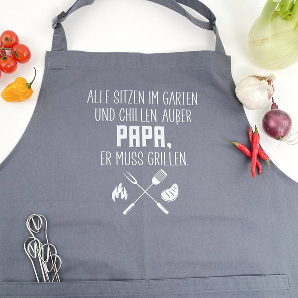 Vatertagsgeschenk Grillschürze, Geschenk Vatertag Schürze personalisiert, Geschenkidee Papa, Kochschürze Männer, Geschenk Geburtstag Opa