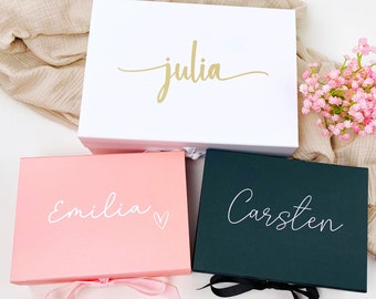 Geschenkbox personalisiert, personalisierte Geschenkverpackung, Trauzeugin fragen Box, Geschenkschachtel Brautjungfern, Geschenk Magnetbox