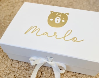 Geschenk Geburt personalisiert Junge Mädchen | Geschenkbox Taufe, Geburtstag | Einschulung, Kommunion | Geschenkverpackung | Enkel