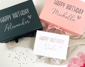 Geschenk Box Geburtstag - Geschenkverpackung Geburtstagsgeschenk | personalisierte Geschenkbox Mann, Frau, Freundin | Geschenkschachtel Deko