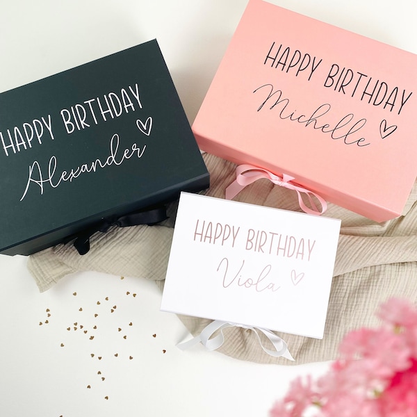 Geschenk Box Geburtstag - Geschenkverpackung Geburtstagsgeschenk | personalisierte Geschenkbox Mann, Frau, Freundin | Geschenkschachtel Deko