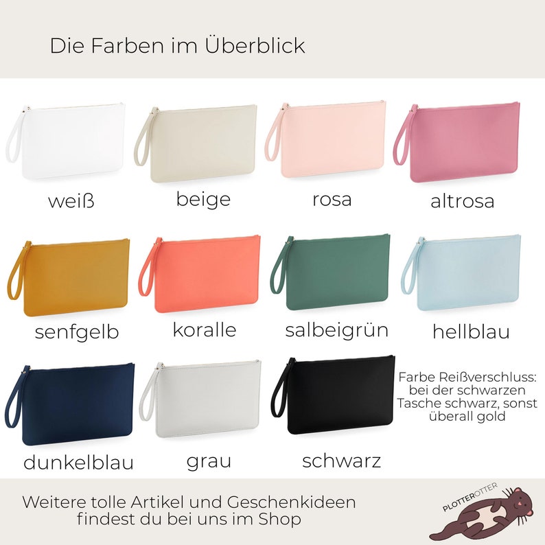 Brauttasche Clutch Hochzeit, Tasche für die Braut, Brautgeschenk, Handtasche Geschenk Trauzeugin, Brautjungfer, Kosmetiktasche Braut Bild 5