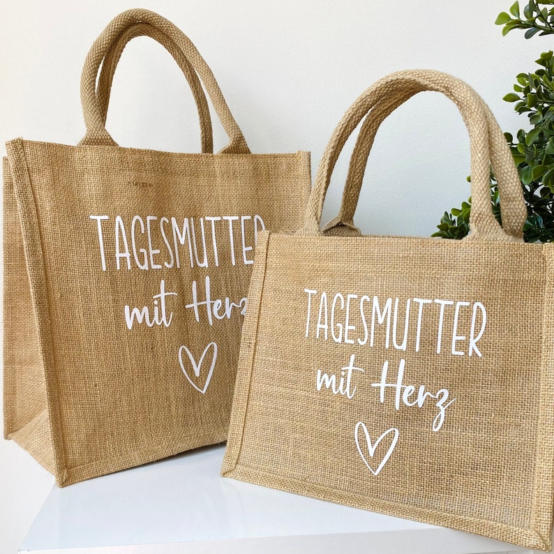 Tagesmutter Geschenk Danke Abschied Abschiedsgeschenk Tasche Tagesmutter mit Herz, Dankeschön, Geschenktasche personalisiert Bild 2