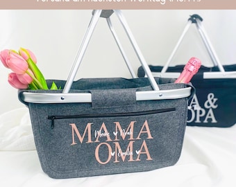 Oma Geschenk Geburtstag, Muttertag, personalisierter Korb Geburtstagsgeschenk, Muttertagsgeschenk Enkel, Uroma Einkaufskorb