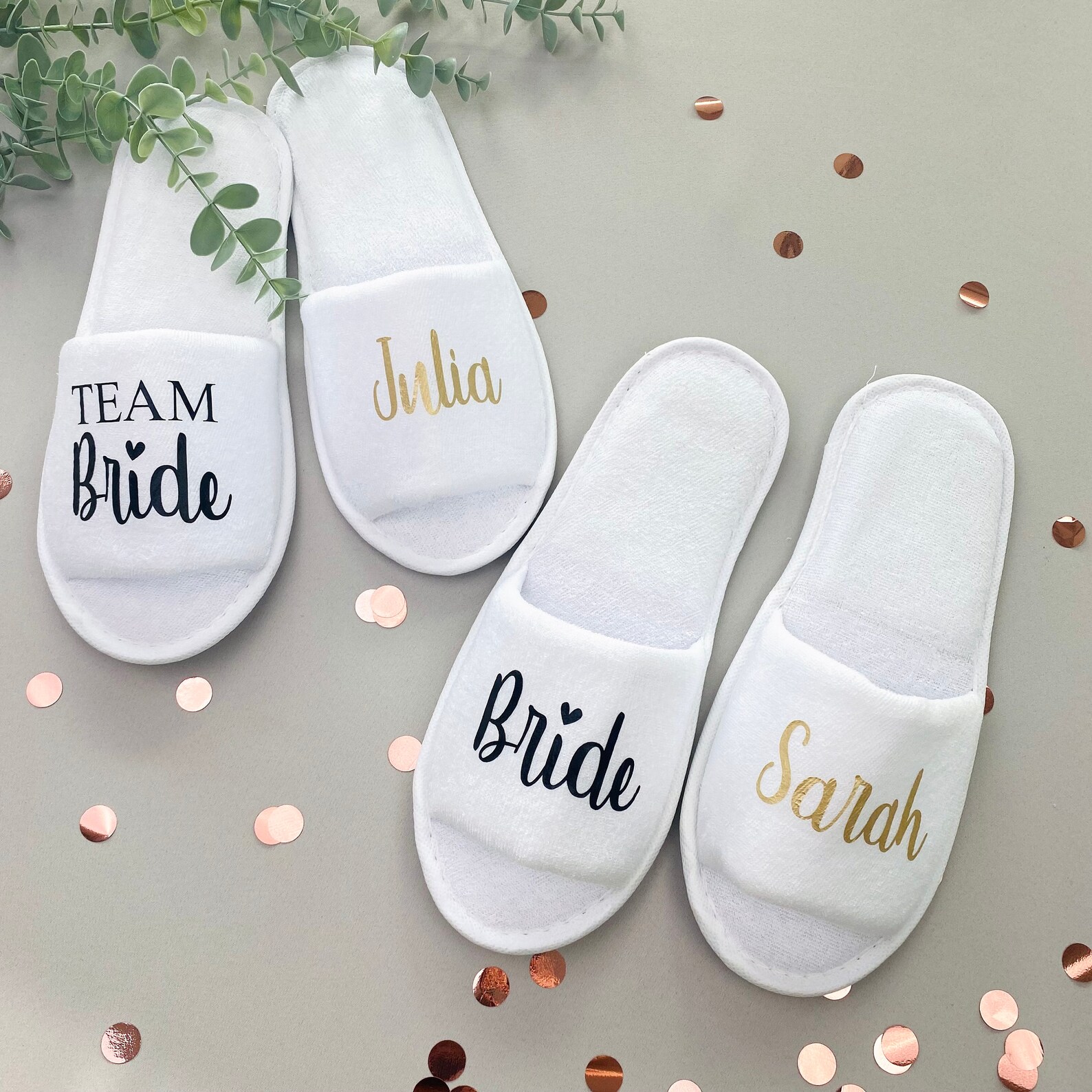 JGA Frauen Schlappen Hochzeit Braut und Team Braut Slipper Etsy.de