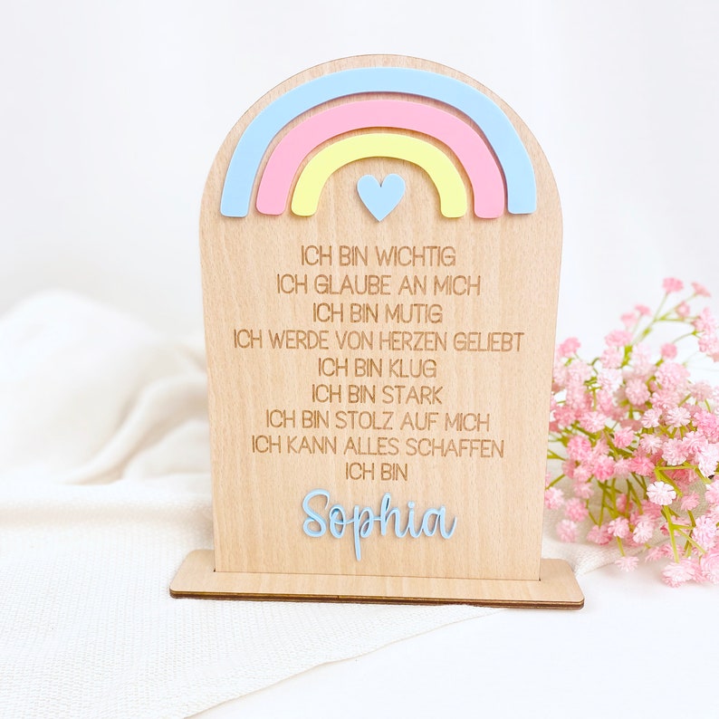 Geschenk Einschulung Affirmationen Kinder, Mutmacher Geschenkidee Schulanfang, Schulkind 2024 Mädchen, Schulstart erste Klasse Junge blau / rosa / gelb