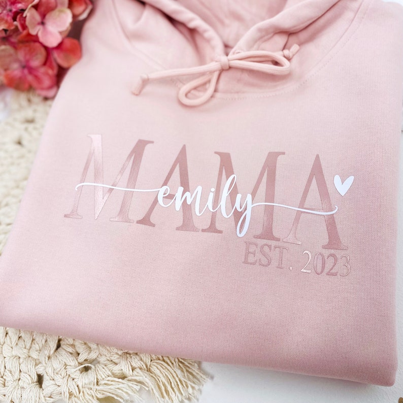 Geschenk Mama Hoodie Mom Sweater Geburtstagsgeschenk Geburtstag Mutter, Oma personalisierte Geschenke Geburt Bild 3