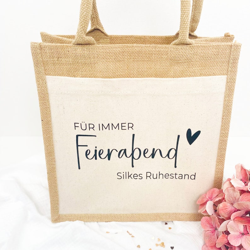 Rente Geschenk Frau, Abschiedsgeschenk Kollegin, Ruhestand Tasche Rentnerin, Abschied Rente Kollegin, Pension, Renteneintritt Bild 2