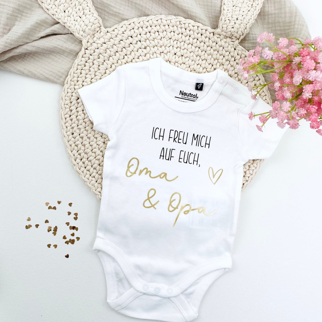 FloraVigo Babybody Schwangerschaftsankündigung - 'Ihr Werdet Oma Und Opa' Geschenk
