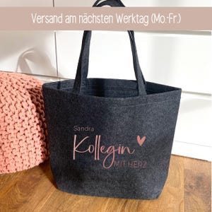 Abschiedsgeschenk Kollegin, Geschenk Kollegin Shopper, Kollegin mit Herz, Abschied Dankeschön, Jobwechsel, Ruhestand